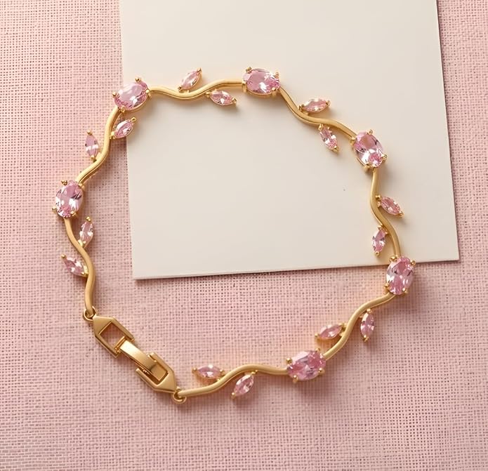 PINK BLOSSOM CRYSTAL BRACELET