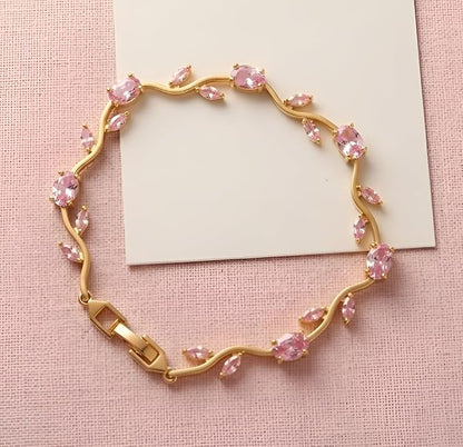 PINK BLOSSOM CRYSTAL BRACELET