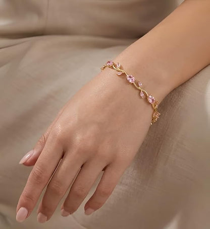 PINK BLOSSOM CRYSTAL BRACELET