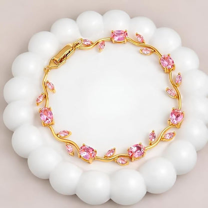 PINK BLOSSOM CRYSTAL BRACELET