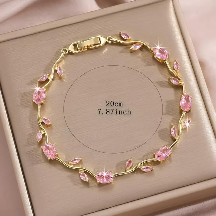PINK BLOSSOM CRYSTAL BRACELET