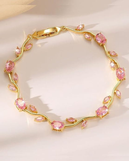 PINK BLOSSOM CRYSTAL BRACELET